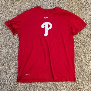 Phillies Nike Nike Dri-Fit T-Shirt Red Size Medium